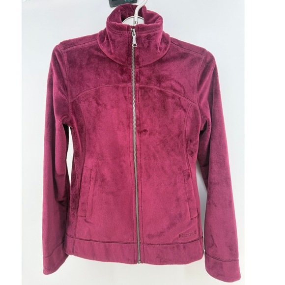 Marmot Jackets & Blazers - Marmot Fluffy‎ Fleece Jacket Full Zip Maroon Purple Women's Size XS